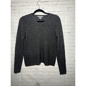 MARCONI 100% Cashmere V-Neck Sweater Dark Gray Women's Size‎ L